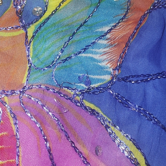 4/$18 Butterfly Print Yellow Swim Coverup - Picture 2 of 5